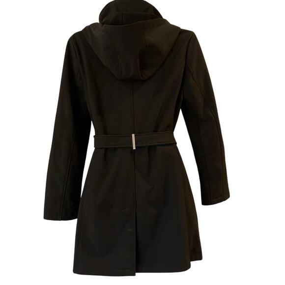 Calvin Klein Black Belted warm Trench Rain Coat size XL - Picture 9 of 9